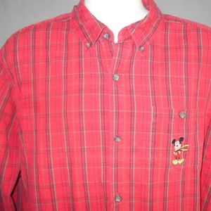 Disneystore Men's Long Sleeve Plaid Shirt XL